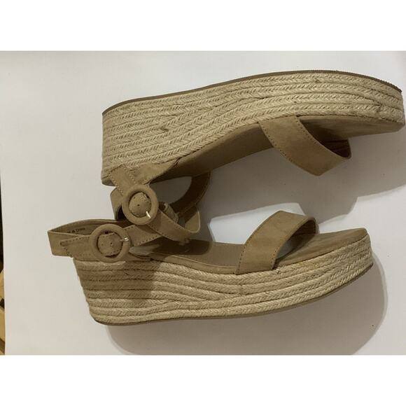 Loft outlet Suede Jute Edge Platform Wedge Heel Sandals Walnut Size 10 ladies - Picture 5 of 5